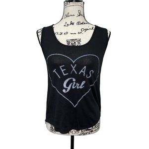 Black Texas Girl Sleeveless hi lo tank top